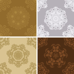 Set of seamless vintage pattern.