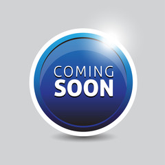 Coming soon blue button