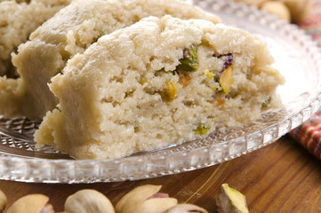 Homemade Halvah with Pistachio Nut