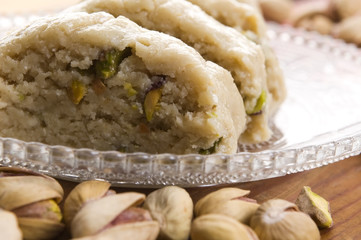 Homemade Halvah with Pistachio Nut