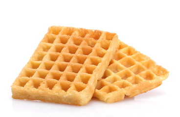 belgium waffles isolated on white