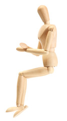 wooden mannequin isolated on white