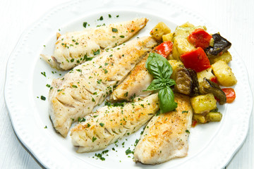 fish fillet with vegetables