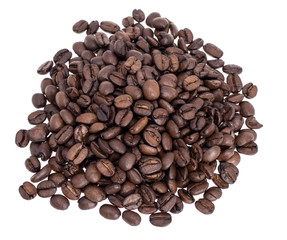 Heap of  Coffee beans isolated on white
