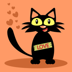 Funny black cat love card