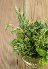Fresh Herbs in a glass