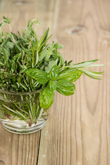 Fresh Herbs in a glass