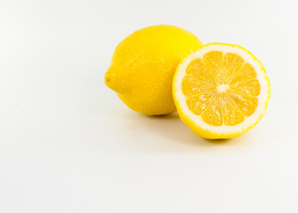 Yellow lemom on white background