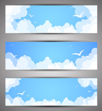 Set of banners for a site. good weather