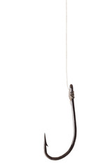A fishing hook isolated against a white background
