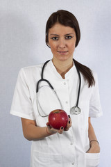 Doctor with an apple