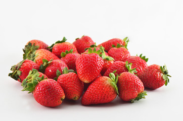 Fresh strawberries isolated on white background