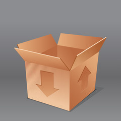 open empty cardboard box illustration