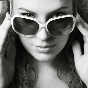 Fototapeta A photo of sexual beautiful girl is in fashion style