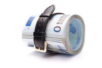 Money concept - tighten belt