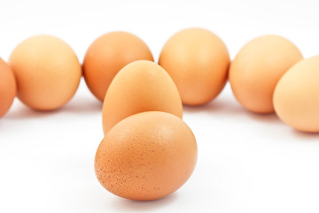 Eggs on a white background