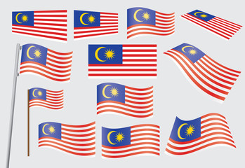 set of flags of Malaysia vector illustration