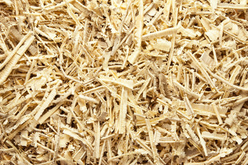 Wooden sawdust and shavings background