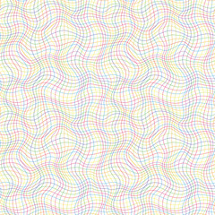 Seamless color plaid waved line background. Vector illustration