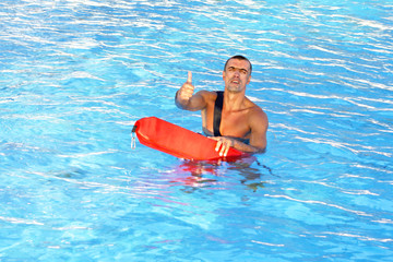 Lifeguard posing