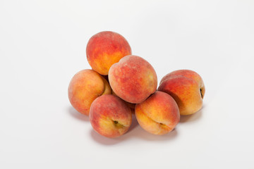Fresh Peaches isolated on white
