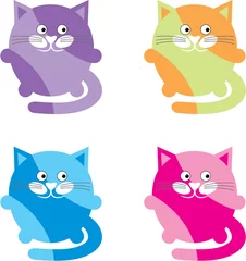 Photo sur Plexiglas Chats chats de dessin animé