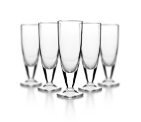 Set of empty glass