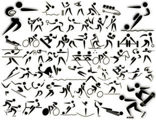 Collection sports sign action pictogram