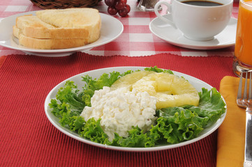 Cottage cheese and pineapple