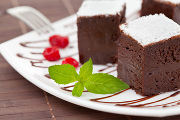 sweet brownies or chocolate cakes