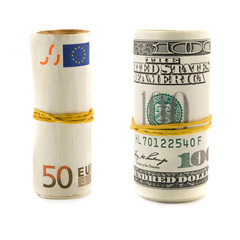 dollars and euro rolls