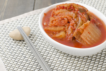 Kimchi - Korean fermented spicy nappa cabbage side dish.