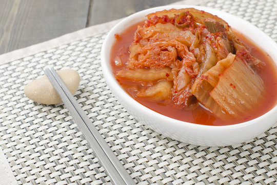 Kimchi - Korean fermented spicy nappa cabbage side dish.