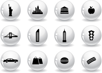 Web buttons, New York symbols