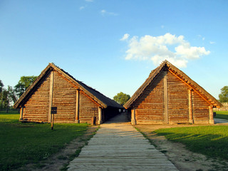 old settlement, part of the archaeological museum in Poland Bisk