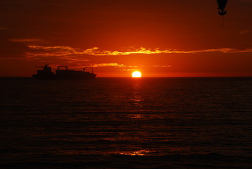 Naklejka premium Sunset at Viña del Mar Beach