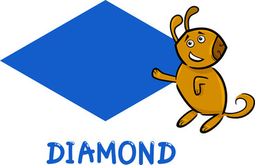 diamond shape with cartoon dog