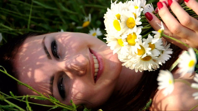 Girl with daisies