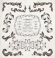 vector set: calligraphic design elements