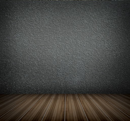 Empty a Interior of vintage room without ceiling