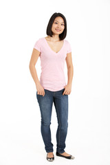 Fototapeta premium Full Length Studio Shot Of Chinese Woman