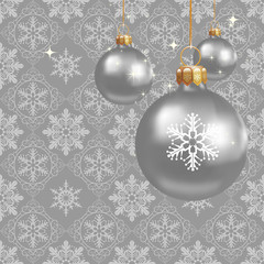 Christmas decorations on a gray background