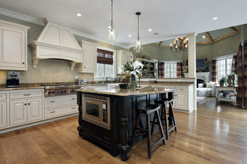 Kitchen with white cabinetry