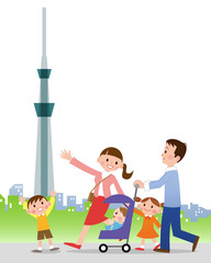 Naklejka premium 東京スカイツリー 観光