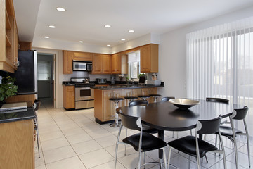 Kitchen with large eating area