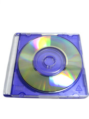 Compact disc in the blue clear case