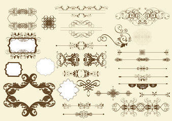 calligraphic vector design elements and page decoration