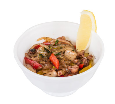 Asian spicy seafood noodle