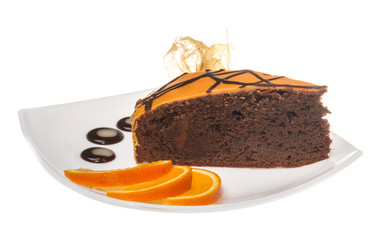 Slice of chocolate cake