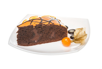 Slice of chocolate cake